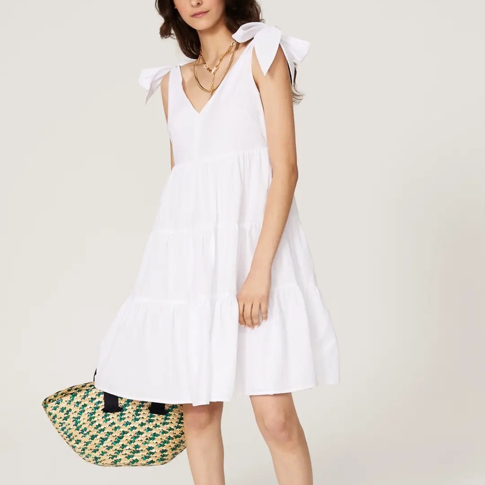 Peter Som spring tiered dress with tie detail